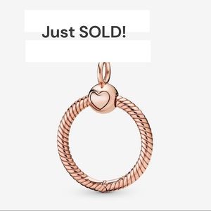 Pandora Moments Small O Pendant Rose Gold Charm Holder